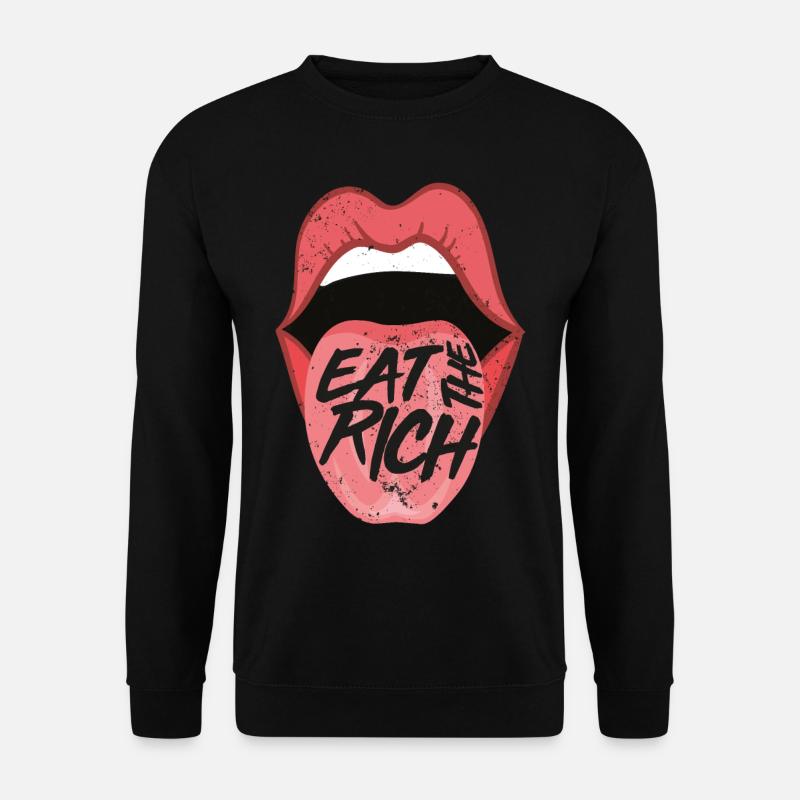 Eat the rich Sozialismus Kommunismus - Unisex Pullover - Schwarz