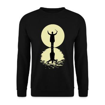 The Conductor And The Moon - Unisex Sweatshirt - black - Front - Alina (178cm) & Michal (187cm)