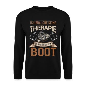 Kapitän Seemann Bootsführer Geschenk Lustig - Unisex Pullover - Schwarz - Vorne - Alina (178cm) & Michal (187cm)