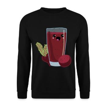 Beetroot juice with kawaii illustration - Unisex Sweatshirt - black - Front - Alina (178cm) & Michal (187cm)