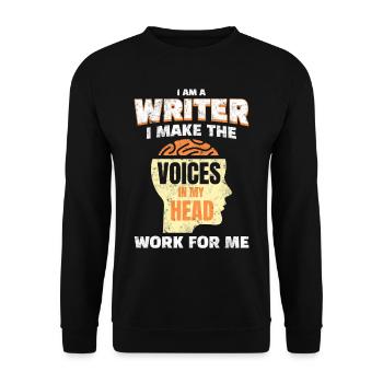 Writer Author Blogger - Unisex Sweatshirt - black - Front - Alina (178cm) & Michal (187cm)