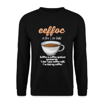 eeffoc - Coffee Backwards for coffee lovers - Unisex Sweatshirt - black - Front - Alina (178cm) & Michal (187cm)