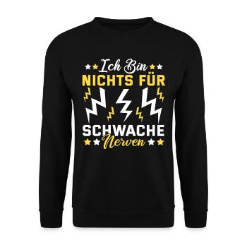 Lustiges Pubertät Nervensäge Zicke Geschenk Geek - Unisex Pullover - Schwarz - Vorne - Alina (178cm) & Michal (187cm)