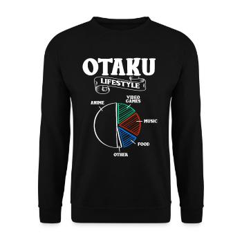 Anime Otaku Funny Manga Kawaii Senpai Cadeau - Sweat-shirt Unisexe - noir - Devant - Alina (178cm) & Michal (187cm)