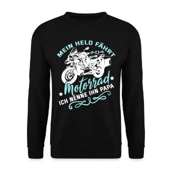 Motards père enfant motard Drôle De dicton - Sweat-shirt Unisexe - noir - Devant - Alina (178cm) & Michal (187cm)