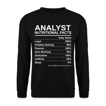 Analyst Nutritional Facts - Unisex Sweatshirt - black - Front - Alina (178cm) & Michal (187cm)