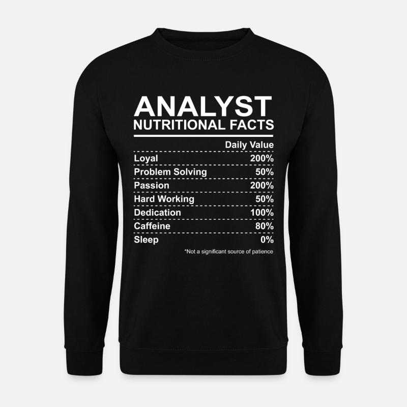 Analyst Nutritional Facts - Unisex Pullover - Schwarz