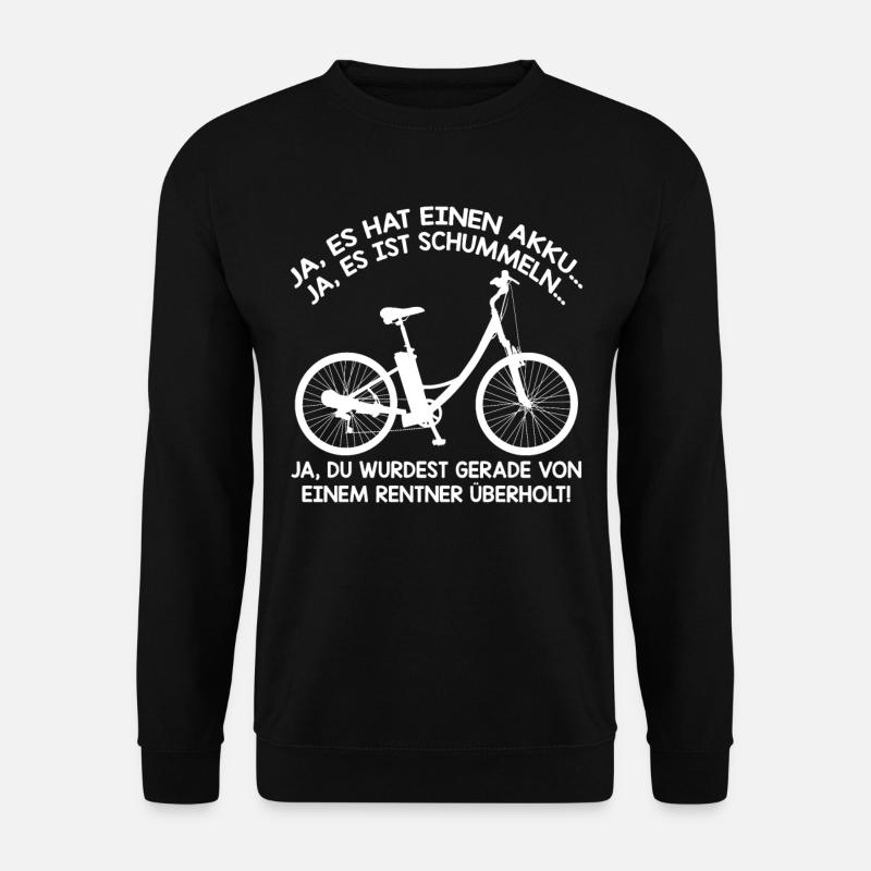 E Bike Fahrrad Lustiger Spruch Rentner Geschenk - Unisex Pullover - Schwarz