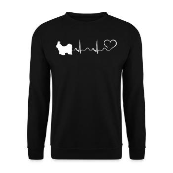 Shih Tzu - My Heart Beats For Shih Tzus - Unisex Pullover - Schwarz - Vorne - Alina (178cm) & Michal (187cm)