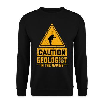 ATTENTION Géologue en devenir - Sweat-shirt Unisexe - noir - Devant - Alina (178cm) & Michal (187cm)