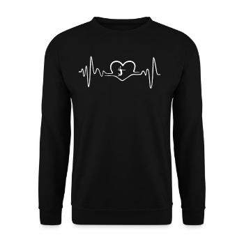VOLLEYBALL HEARTBEAT - Unisex Sweatshirt - black - Front - Alina (178cm) & Michal (187cm)
