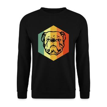BULLDOG Chemise Vintage Bulldog Anglais - Sweat-shirt Unisexe - noir - Devant - Alina (178cm) & Michal (187cm)