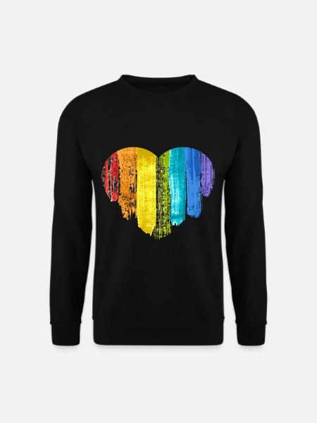 Regenbogen Herz Toleranz Regenbogenfahne - Unisex Pullover - Schwarz
