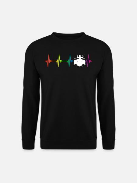 Drums Rainbow Heartbeat - Unisex Sweatshirt - black