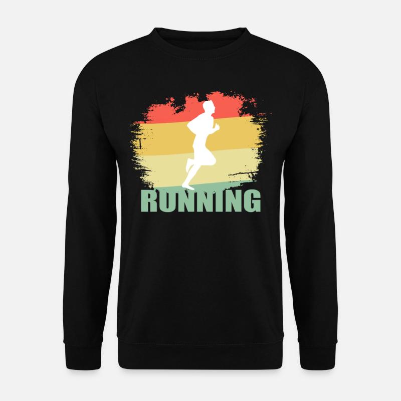 Hipster Running T Shirt - Unisex Pullover - Schwarz