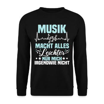 Musik Alles Leichter - Nur Mich Irgendwie Nicht - Unisex Pullover - Schwarz - Vorne - Alina (178cm) & Michal (187cm)
