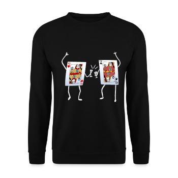 Poker Card Game Card Lady - Unisex Sweatshirt - black - Front - Alina (178cm) & Michal (187cm)