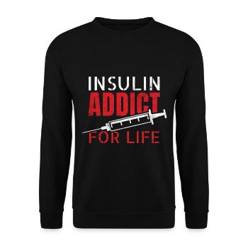 Insuline Diabète Diabétiques - Sweat-shirt Unisexe - noir - Devant - Alina (178cm) & Michal (187cm)