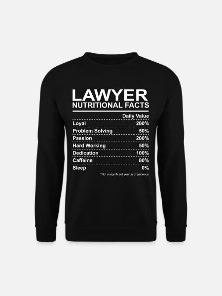 Lawyer Nutritional Facts - Unisex Sweatshirt - black