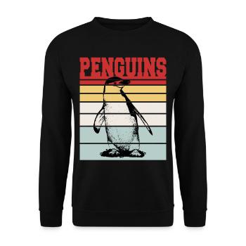 PENGUINS - Unisex Sweatshirt - black - Front - Alina (178cm) & Michal (187cm)