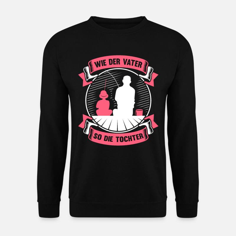Angeln Angler Fischen Vater und Tochter Geschenk - Unisex Pullover - Schwarz