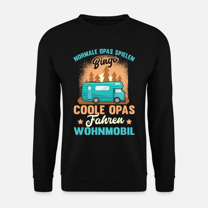 Lustig Opa Camper Zelt Camping Wohnmobil Geschenk - Unisex Pullover - Schwarz