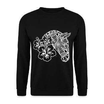 Pferde Mandala Geschenkidee für Pferdebesitzer - Unisex Pullover - Schwarz - Vorne - Alina (178cm) & Michal (187cm)