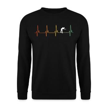 Retro Billiard Heartbeat - Unisex Pullover - Schwarz - Vorne - Alina (178cm) & Michal (187cm)