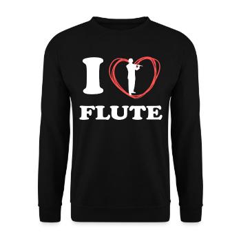 Flute T Shirt For Women - Unisex Pullover - Schwarz - Vorne - Alina (178cm) & Michal (187cm)