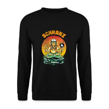 Schranz schranzen Ganesha DJ Tekkno - Unisex Sweatshirt - black - Front - Alina (178cm) & Michal (187cm)
