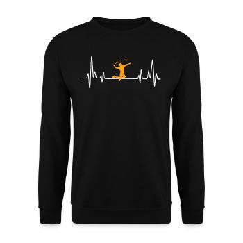 badminton t-shirt gift idea - Unisex Sweatshirt - black - Front - Alina (178cm) & Michal (187cm)
