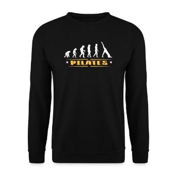 EVOLUTION PILATES - Unisex Sweatshirt - black - Front - Alina (178cm) & Michal (187cm)