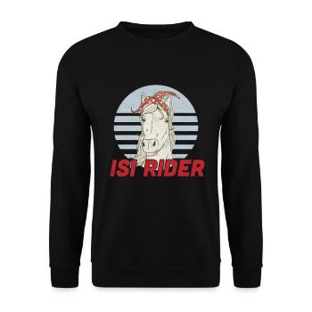 Horse riding Icelandic horse Icelandic horse - Unisex Sweatshirt - black - Front - Alina (178cm) & Michal (187cm)