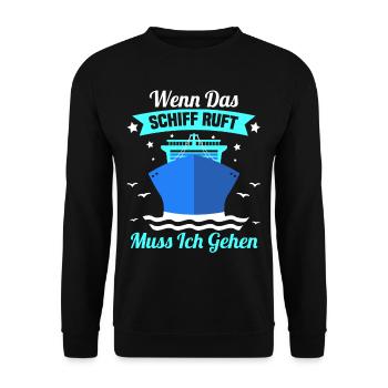 Kreuzfahrt Boot Urlaub Spruch Lustig Geschenk - Unisex Pullover - Schwarz - Vorne - Alina (178cm) & Michal (187cm)