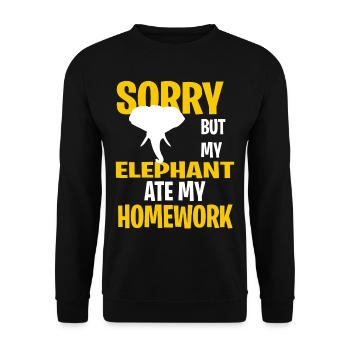 Funny Elephant Present Idea - Unisex Sweatshirt - black - Front - Alina (178cm) & Michal (187cm)