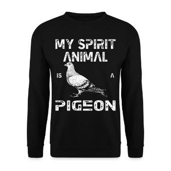 Spirit Animal Pigeon - Unisex Sweatshirt - black - Front - Alina (178cm) & Michal (187cm)