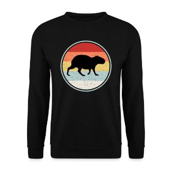 Capybara - Unisex Pullover - Schwarz - Vorne - Alina (178cm) & Michal (187cm)