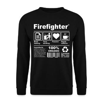 Firefighter - Unisex Pullover - Schwarz - Vorne - Alina (178cm) & Michal (187cm)
