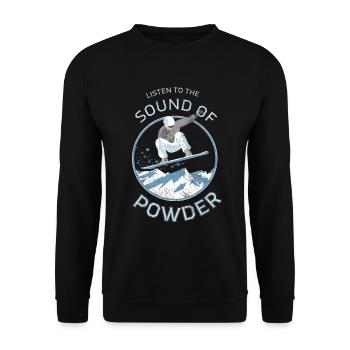 Snowboarder powder design - Unisex Sweatshirt - black - Front - Alina (178cm) & Michal (187cm)