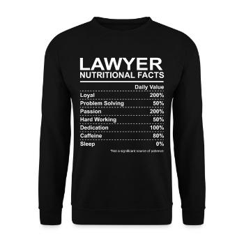 Lawyer Nutritional Facts - Unisex Sweatshirt - black - Front - Alina (178cm) & Michal (187cm)