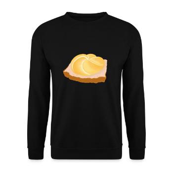 Leberkäse Design - meat cheese for butchers - Unisex Sweatshirt - black - Front - Alina (178cm) & Michal (187cm)