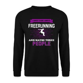 Freerunning And Maybe 3 People - Unisex Sweatshirt - black - Front - Alina (178cm) & Michal (187cm)