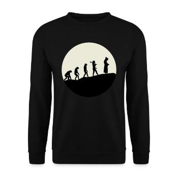 Monks Evolution Moon - Unisex Sweatshirt - black - Front - Alina (178cm) & Michal (187cm)