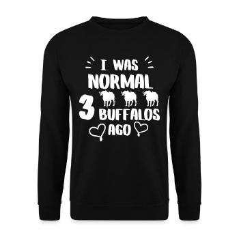 Fancy Buffalo Tshirt - Unisex Sweatshirt - black - Front - Alina (178cm) & Michal (187cm)