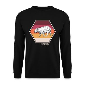 Capybara T Shirt - Unisex Pullover - Schwarz - Vorne - Alina (178cm) & Michal (187cm)