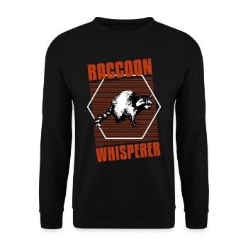 raccoon whisperer vintage tshirt - Unisex Sweatshirt - black - Front - Alina (178cm) & Michal (187cm)