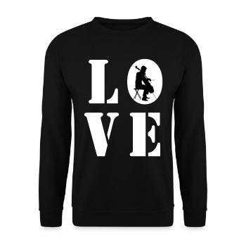 LOVE CELLO - Sweat-shirt Unisexe - noir - Devant - Alina (178cm) & Michal (187cm)