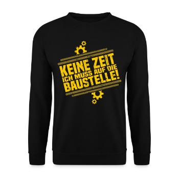 Bau Bauarbeiter Baumeister Baustelle Geschenk - Unisex Pullover - Schwarz - Vorne - Alina (178cm) & Michal (187cm)