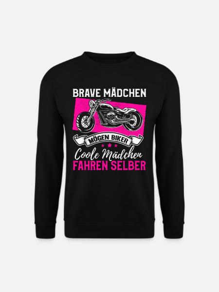 Motorrad Motorradfahrerin Süß Lustig Geschenk - Unisex Pullover - Schwarz