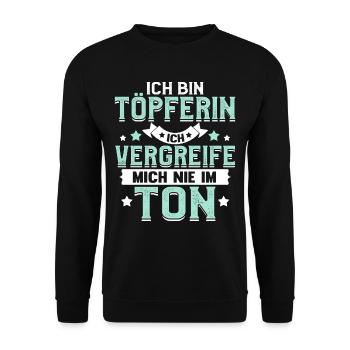 Lustig Töpfern Keramiker Töpfer Keramik Geschenk - Unisex Pullover - Schwarz - Vorne - Alina (178cm) & Michal (187cm)